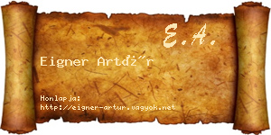 Eigner Artúr névjegykártya
